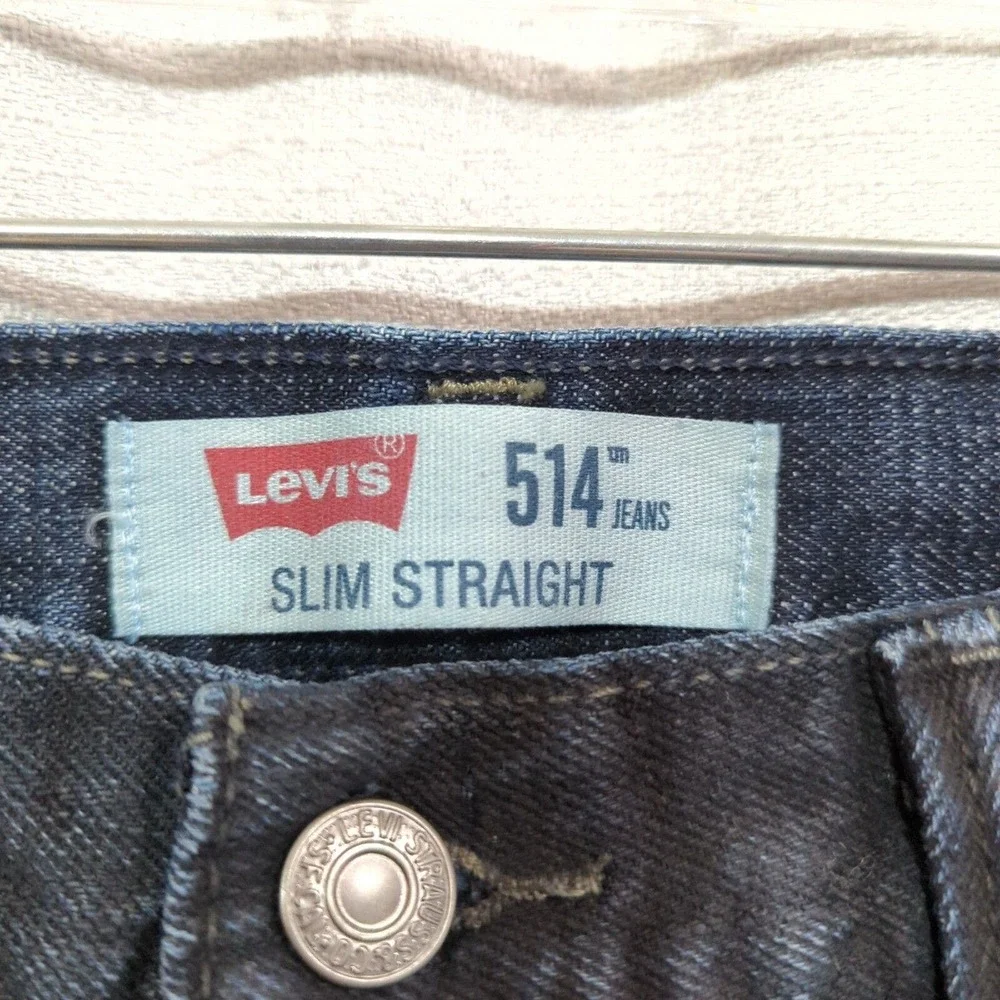 Levis 514 Jeans Mens‎ 34x32 Slim Straight Dark Wash